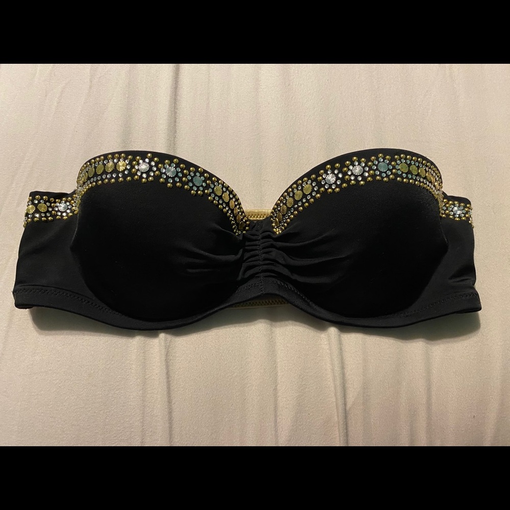 Victoria’s Secret Black Bandeau Push-up Bikini Top